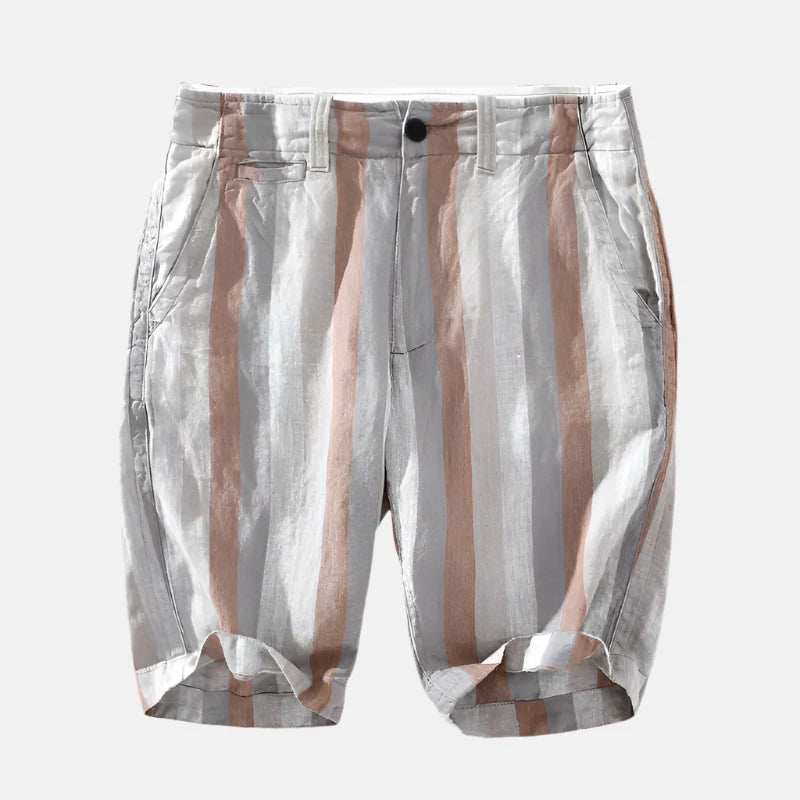 Short Masculino de Linho Listrado Amalfi