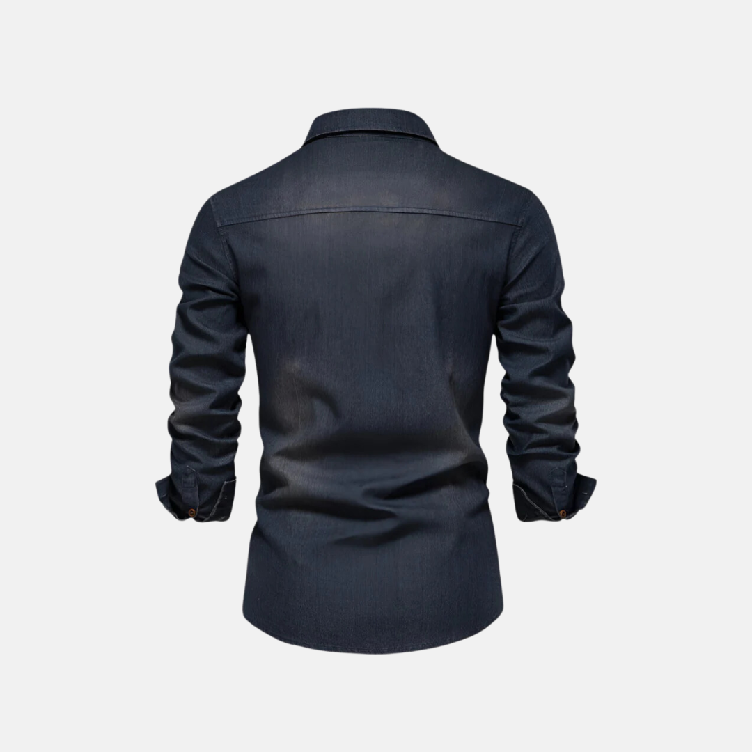 Camisa Masculina Jeans Cotton Elastic