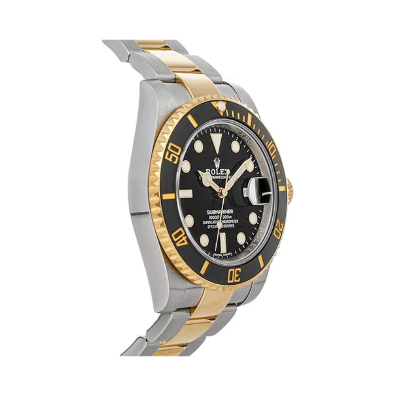 RELÓGIO LUXUOSO SUBMARINER DOURADO E PRETO