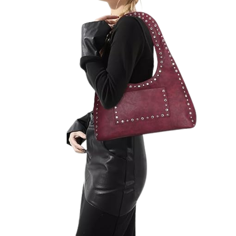 Bolsa de Ombro Vintage Boho Tachas