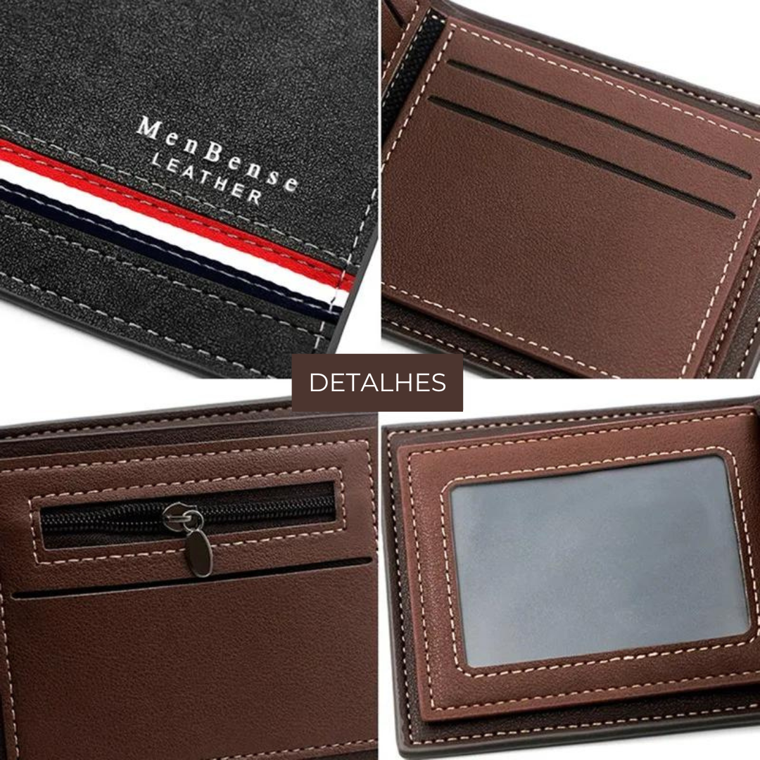 Carteira Masculina de Couro Bense