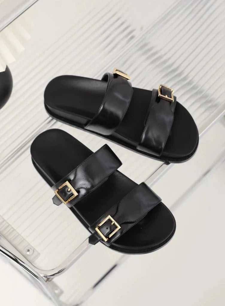 Sandália Rasteria Fivela Dourada