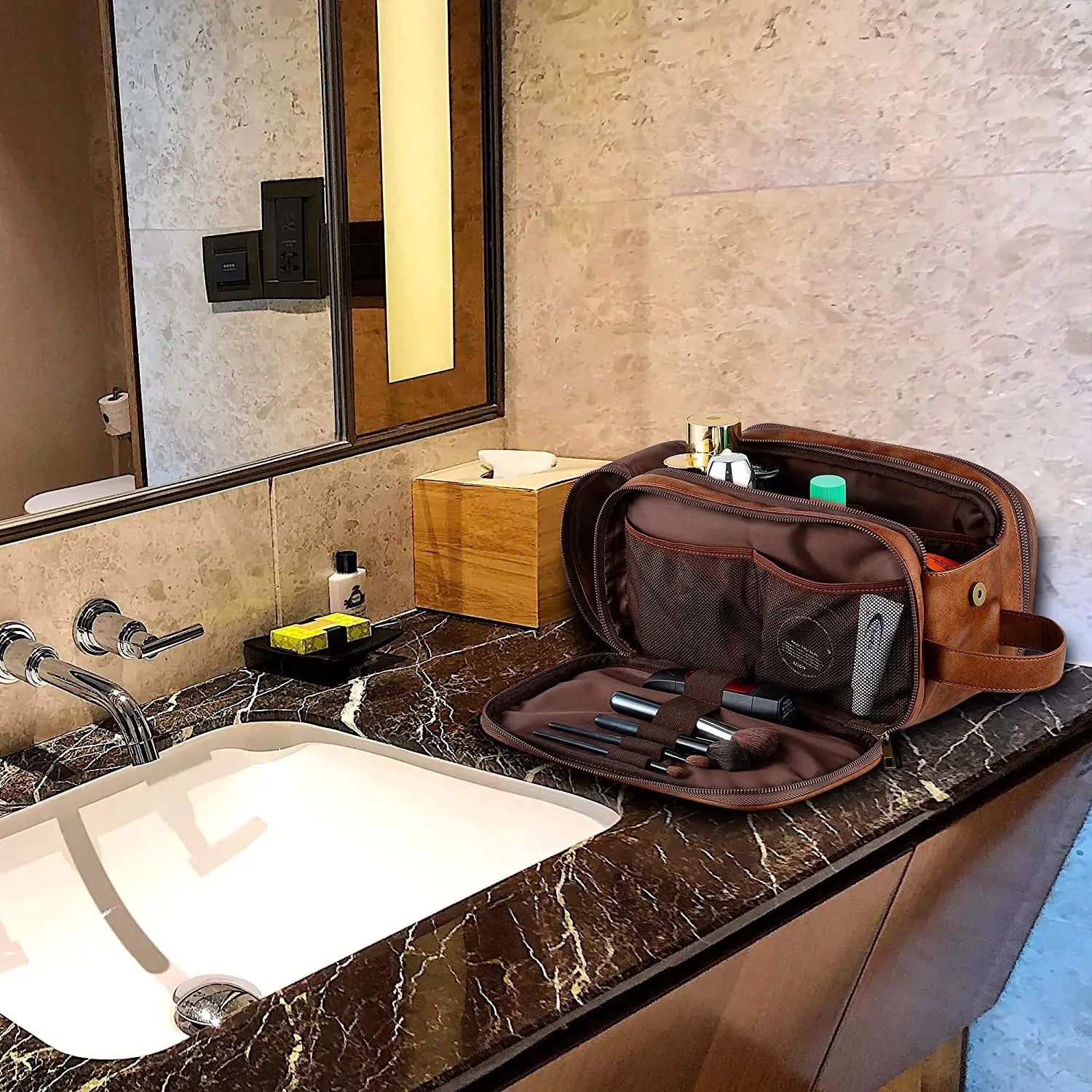Necessaire Masculina Couro Executive
