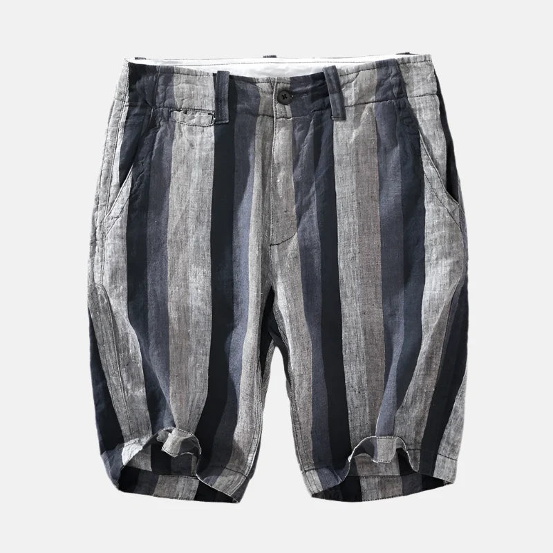 Short Masculino de Linho Listrado Amalfi