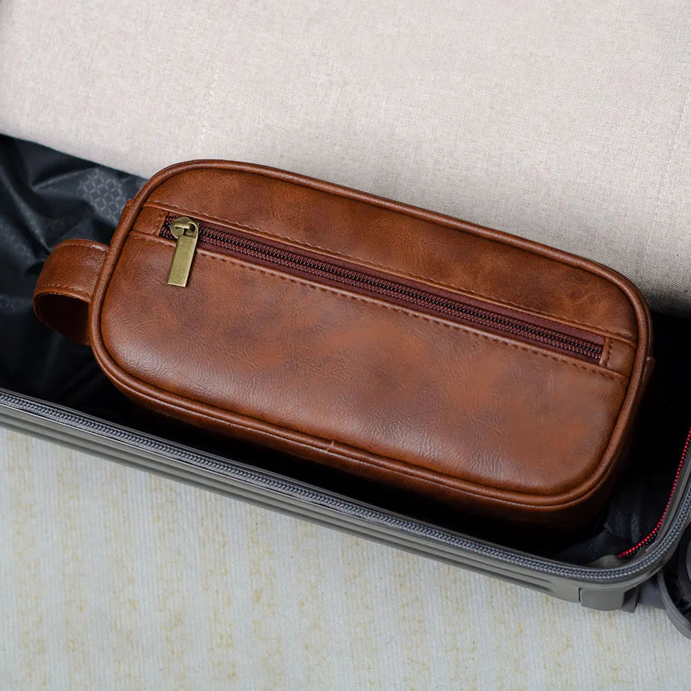 Necessaire Masculina de Couro Vintage