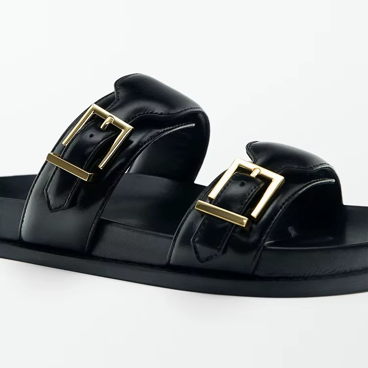 Sandália Rasteria Fivela Dourada